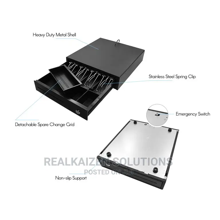 Heavy Duty 4 Grid POS Cash Register Drawer With Key RJ11