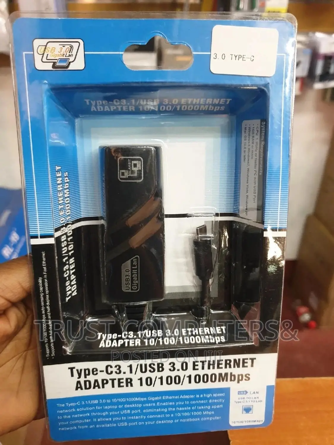 Type C to Ethernet(Lan,Rj45)3.0