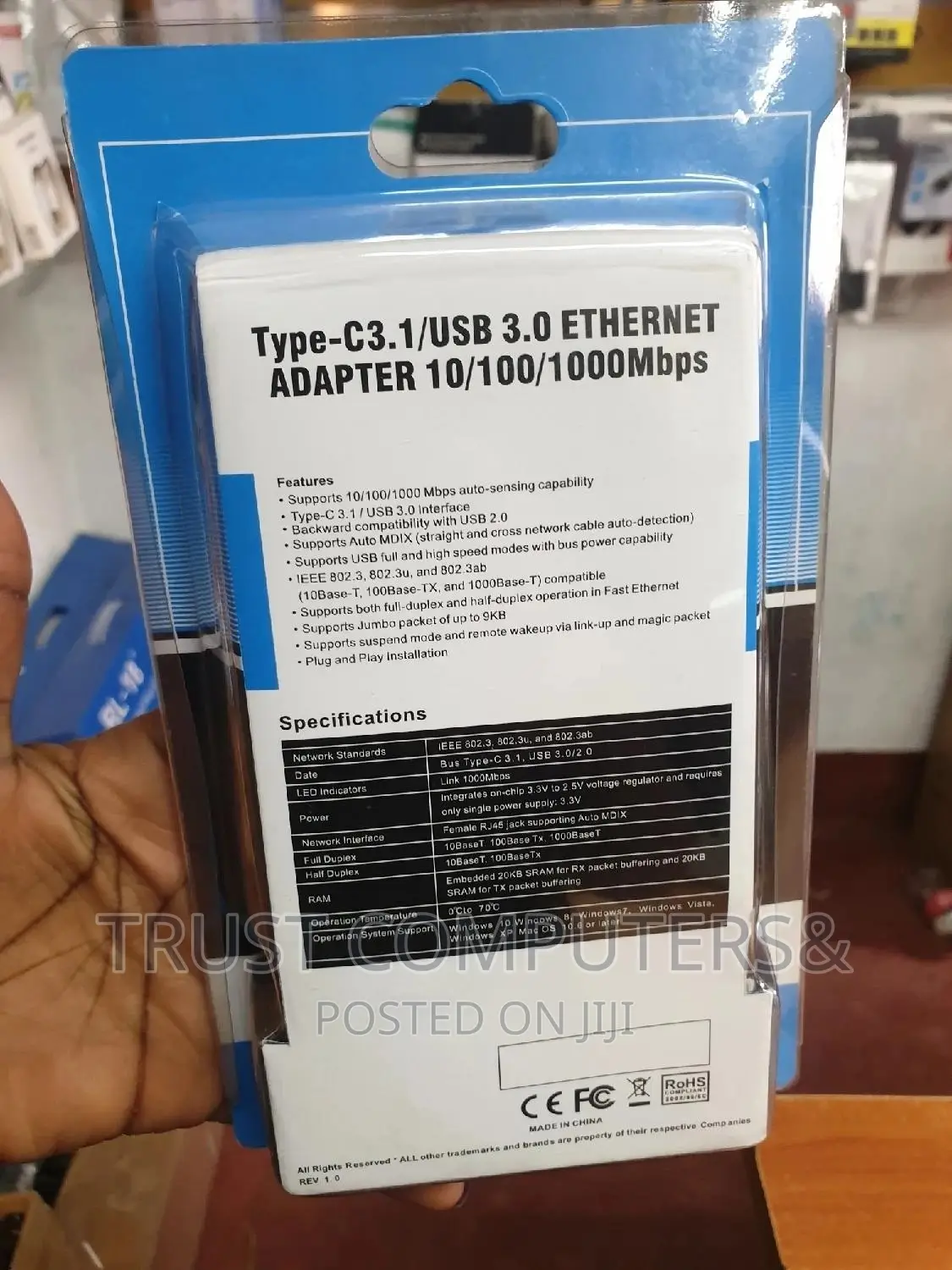 Type C to Ethernet(Lan,Rj45)3.0