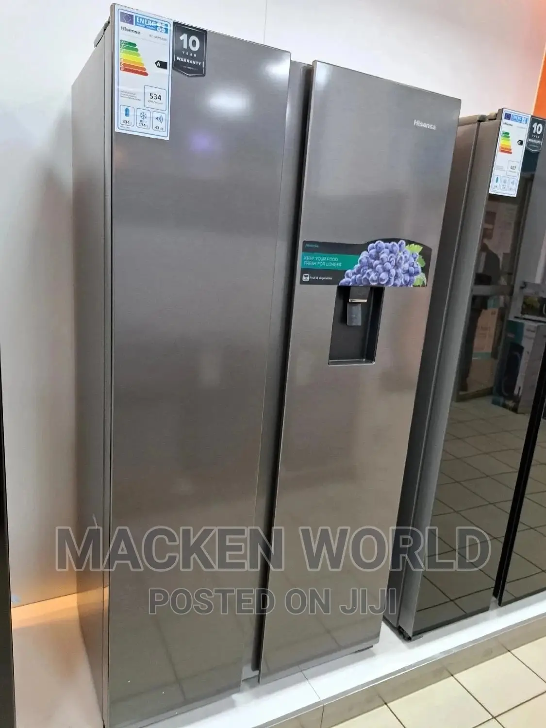670L Hisense Side by Side Fridge New