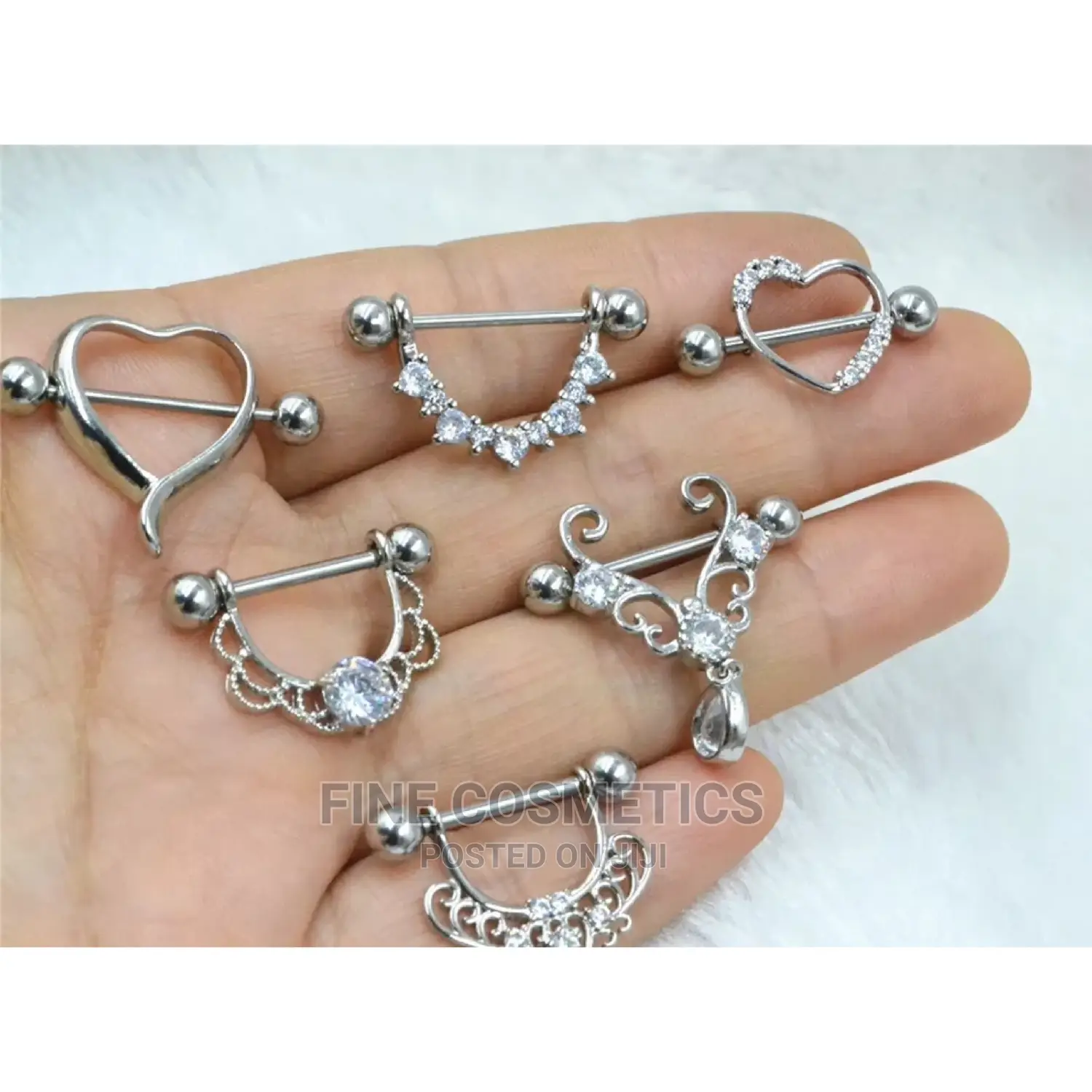 1pair Nipple Rings Titanium Nipple Piercings Barbell 14G