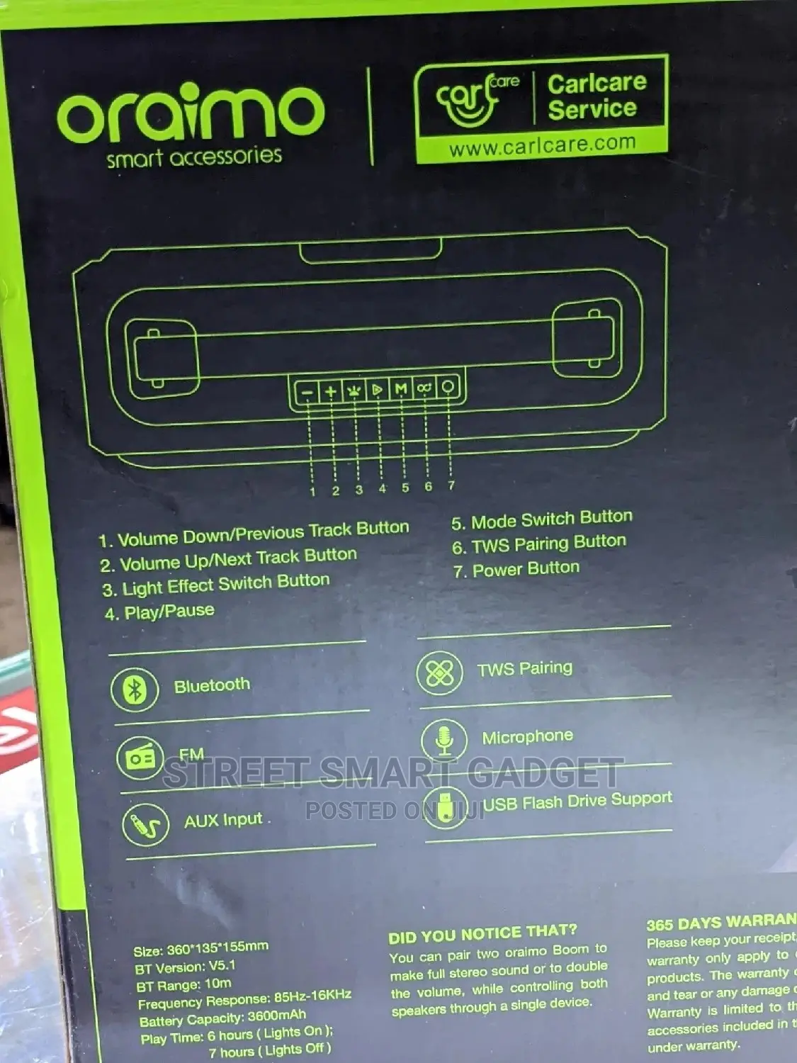 Oraimo Bass Go Boom Speaker