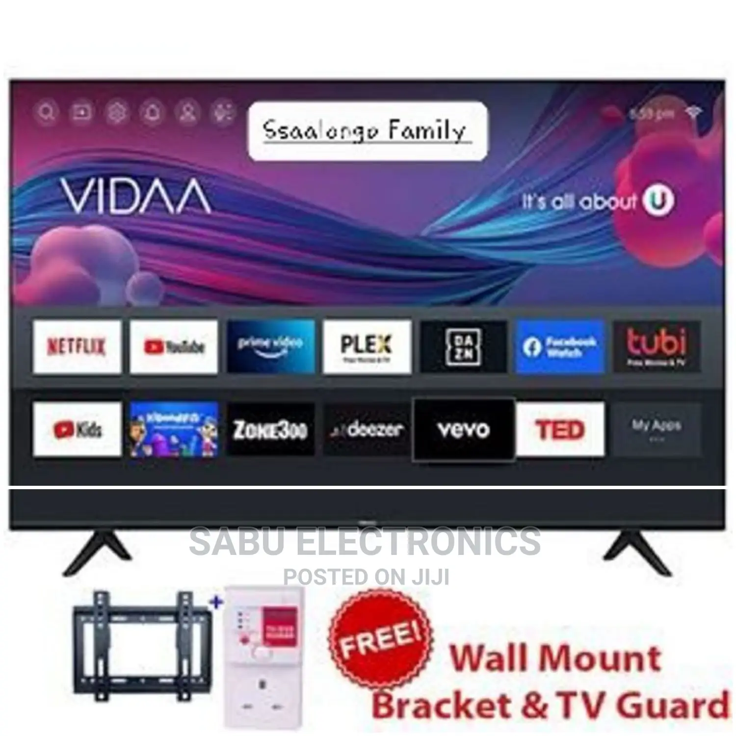 Hisense 40"Smart Tv+ Free Mount +Tv Guard