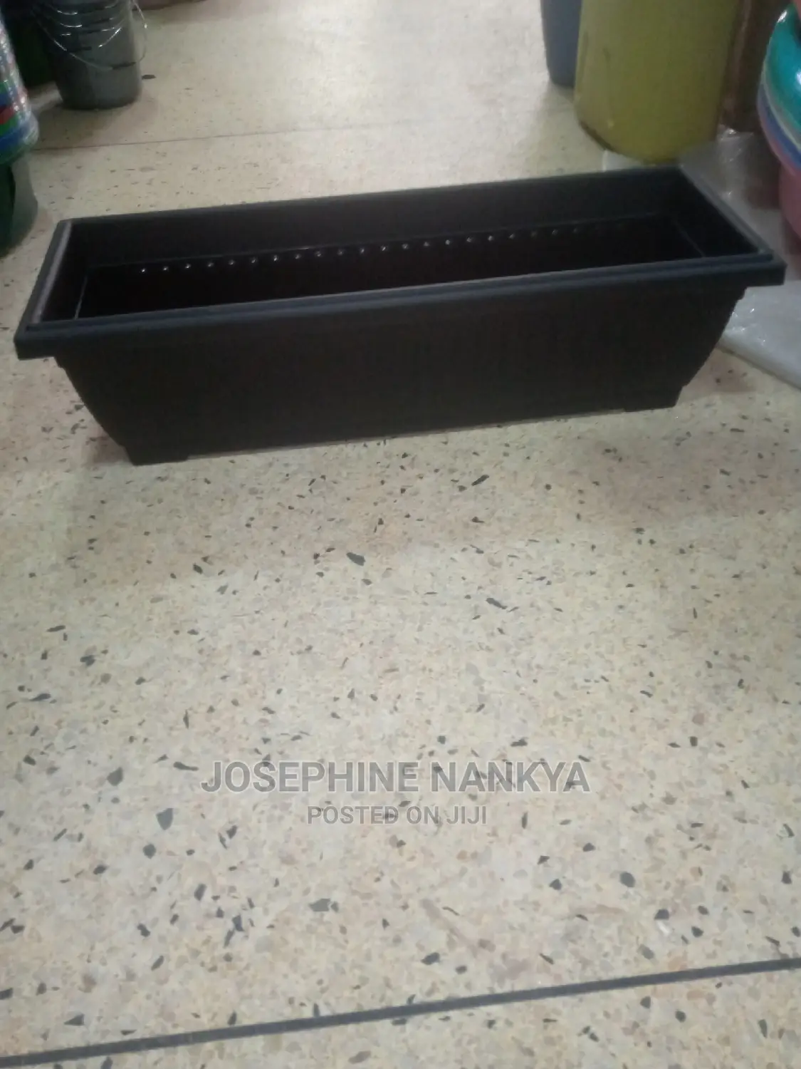 Triangular Flowerpot , Black Colour