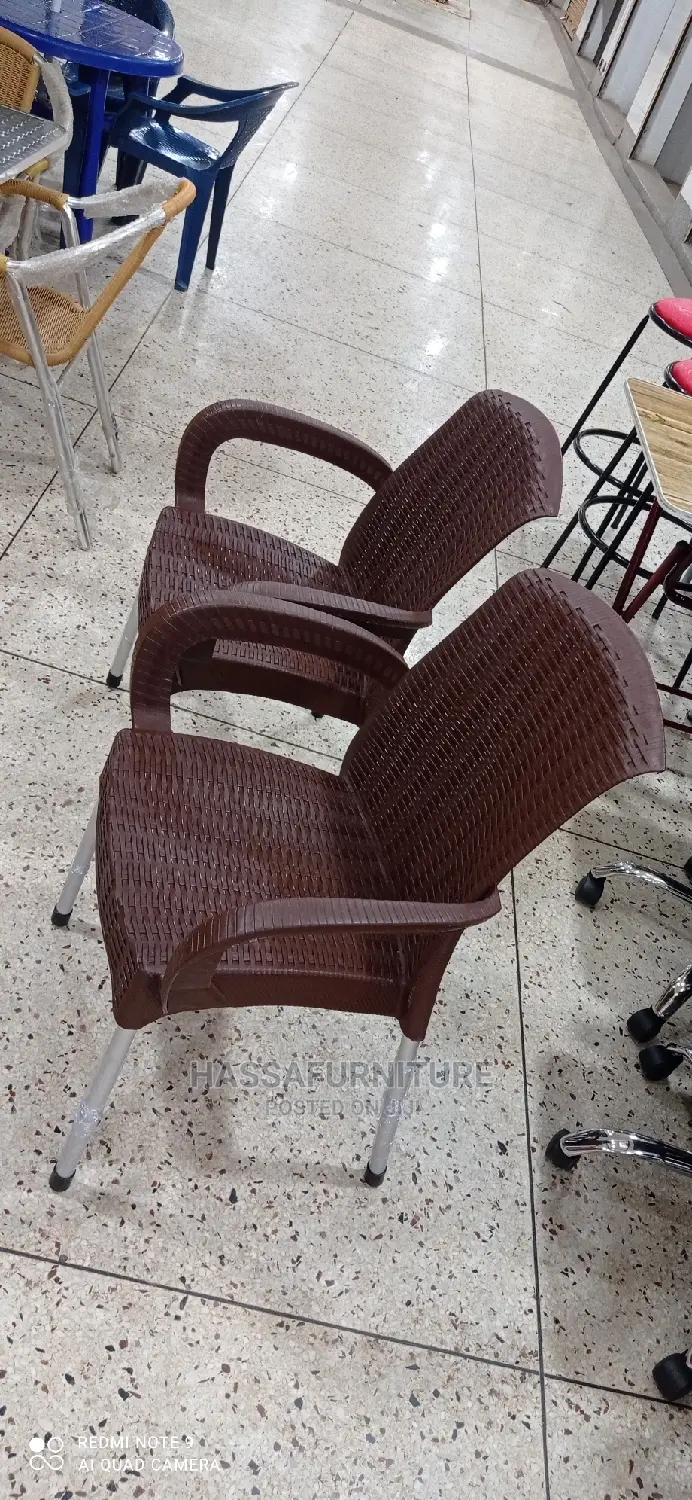 Chrome Plastic Chairs Coffee Brown