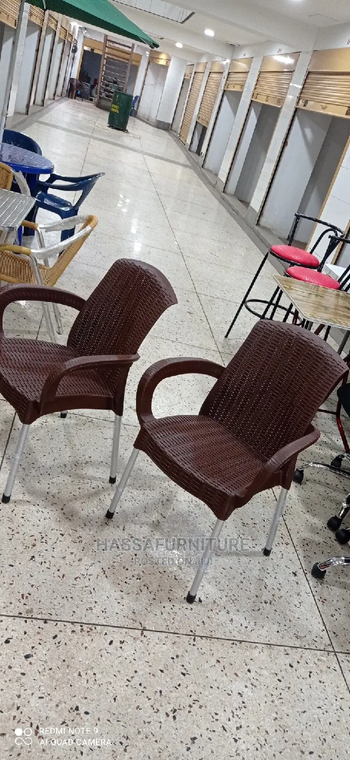 Chrome Plastic Chairs Coffee Brown