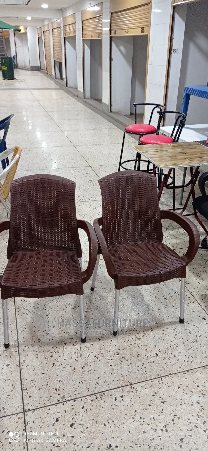 Chrome Plastic Chairs Coffee Brown