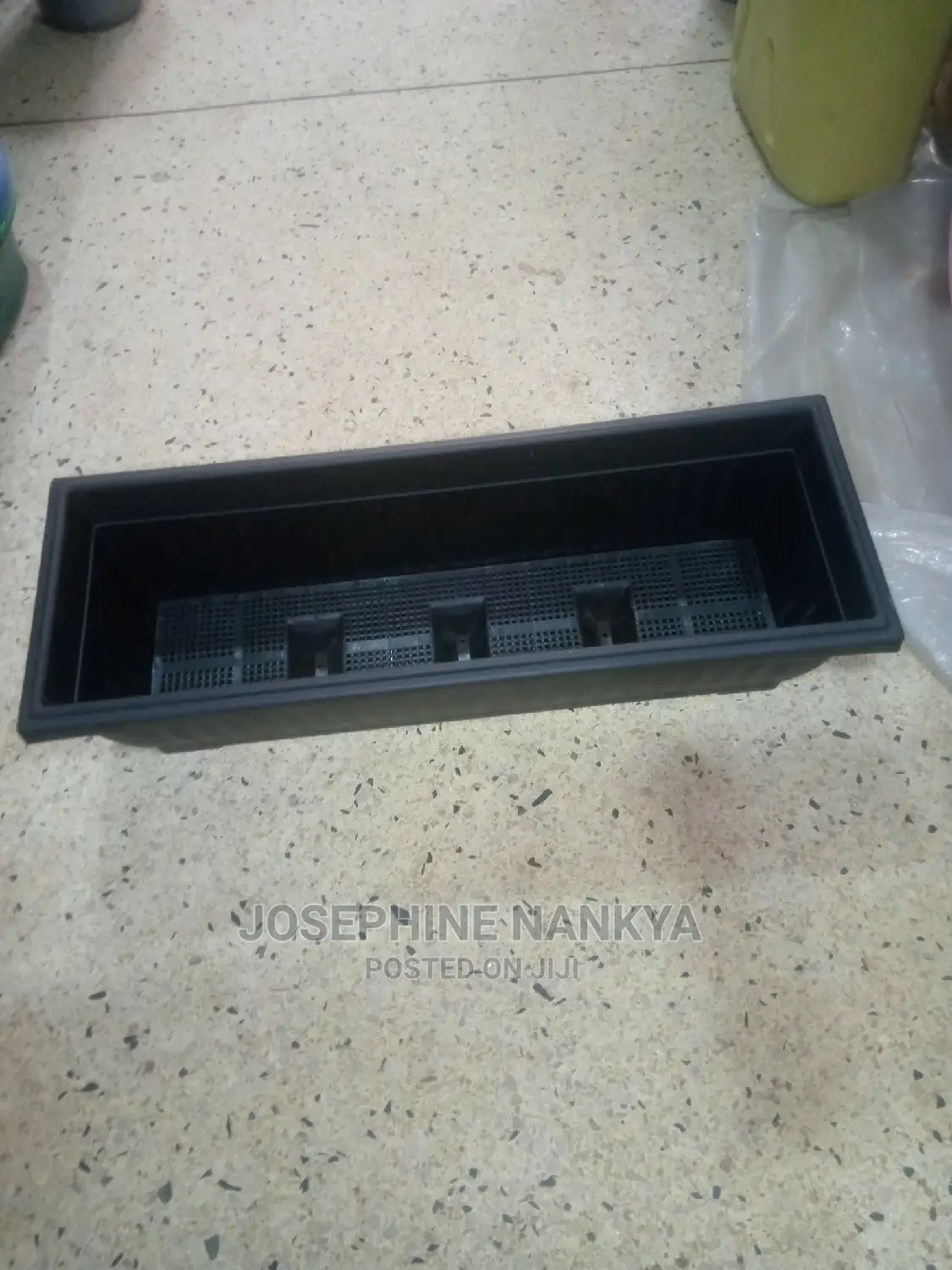Triangular Flowerpot , Black Colour