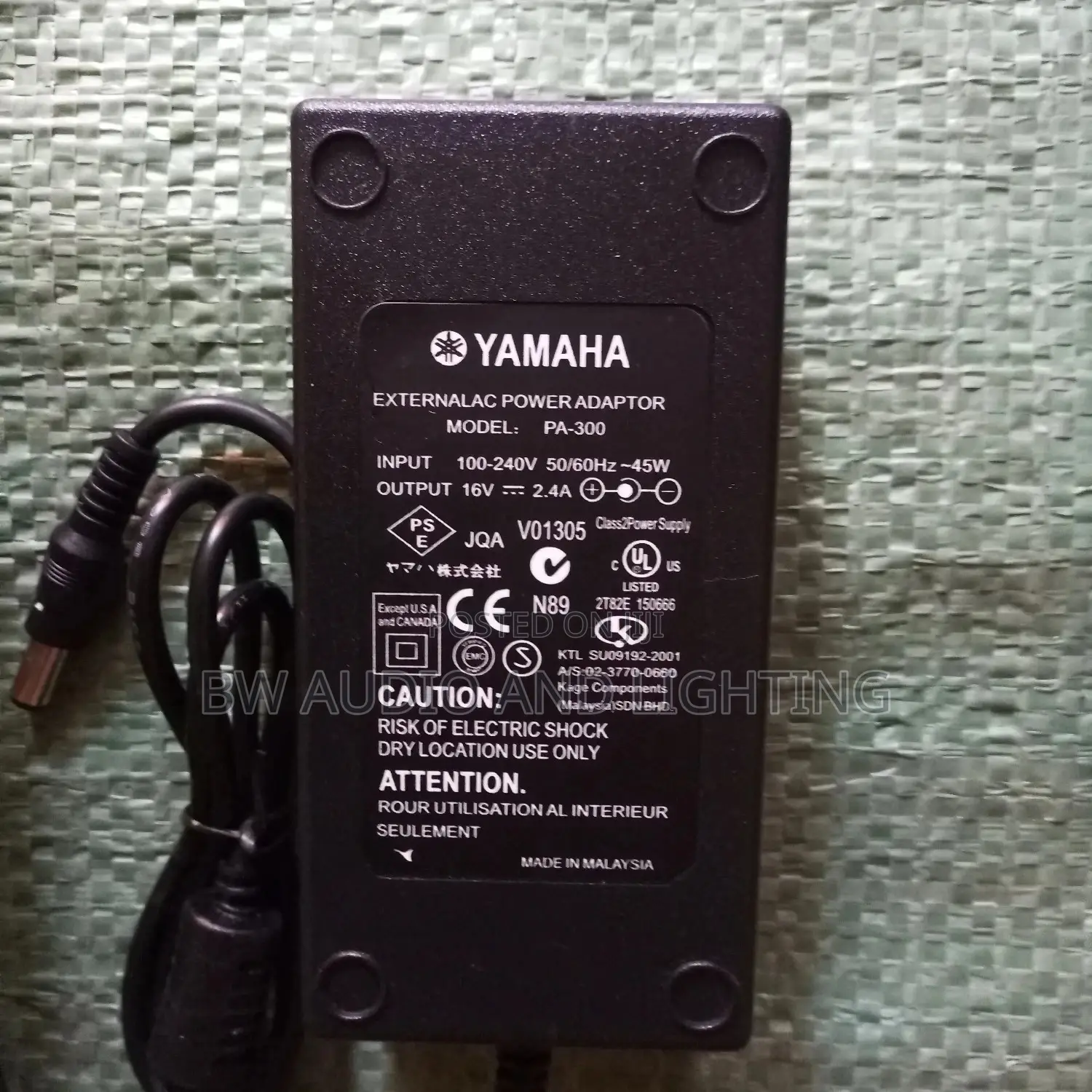 Yamaha 16V Power Adapter/Keyboard Adapter/Piano Adapters