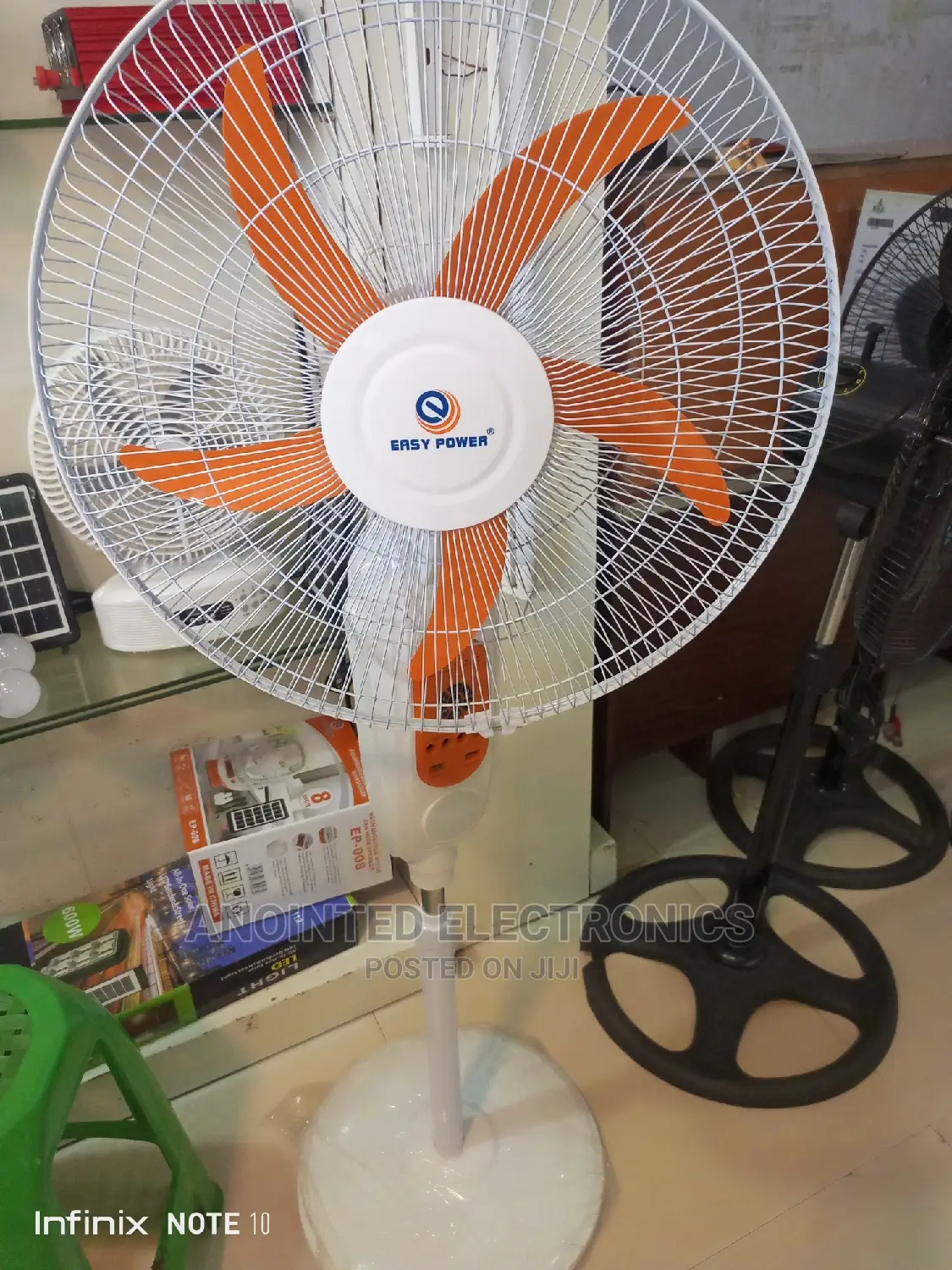 Rechargeable Stand Fan With a Panel