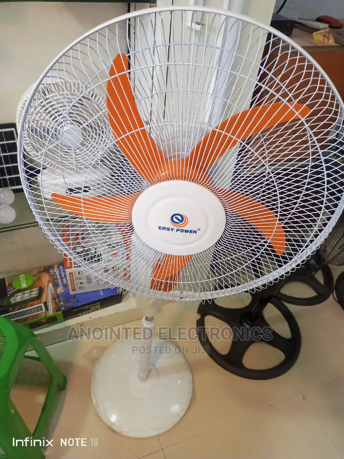 Rechargeable Stand Fan With a Panel
