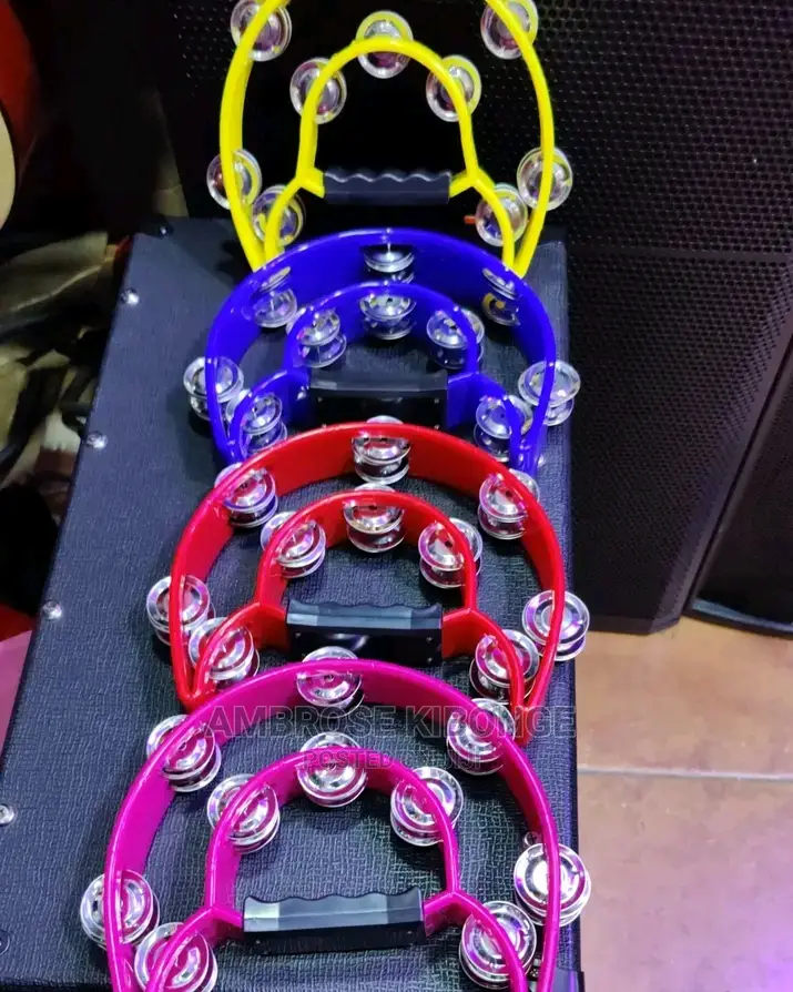 Half Moon Metal Jingles Handheld Tambourines - Double Row.