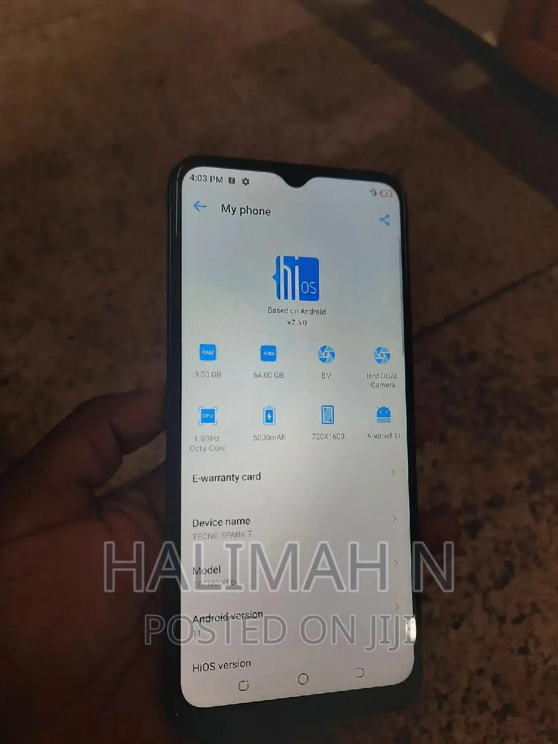 Tecno Spark 7 64 GB Blue