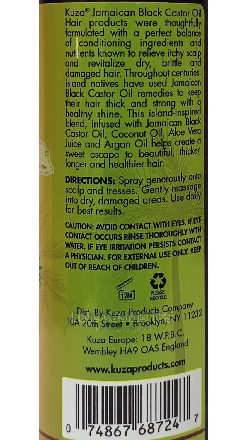 ORIGINAL Kuza Jamaican Black Castor Oil Hair Braids Spray.