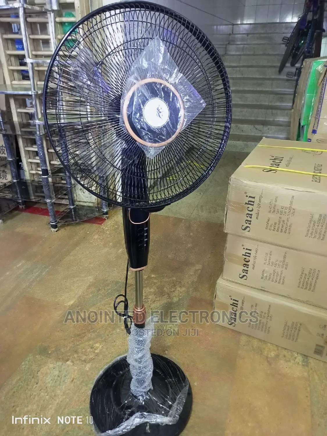 Remote Stand Fan Black