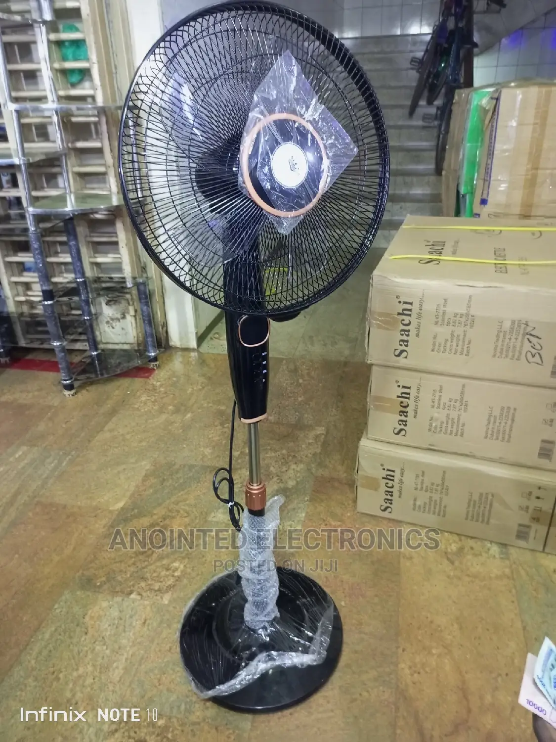 Remote Stand Fan Black