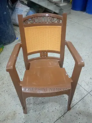 Plastic Arm Chair, Brown Colour