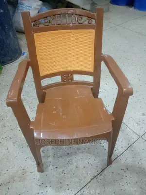 Plastic Arm Chair, Brown Colour