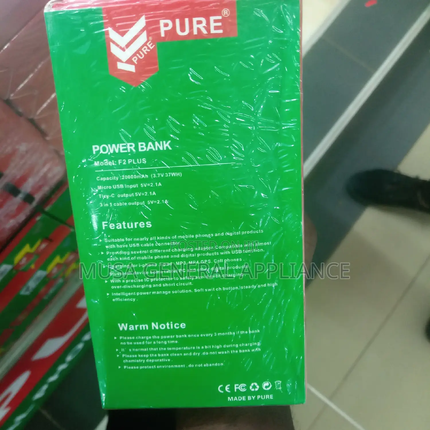 Pure Power Bank 20000mah