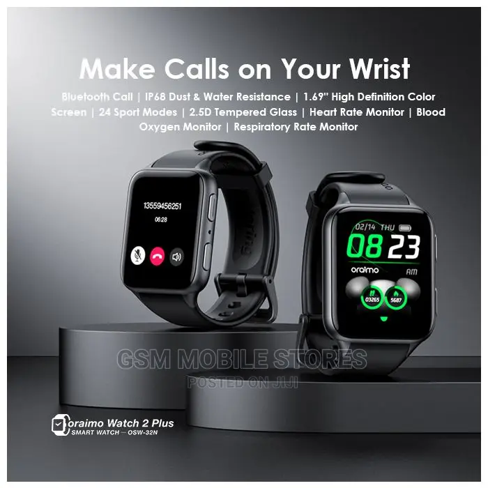 Oraimo OSW-32N Calling Smart Watch Water Resistant Reply Sms
