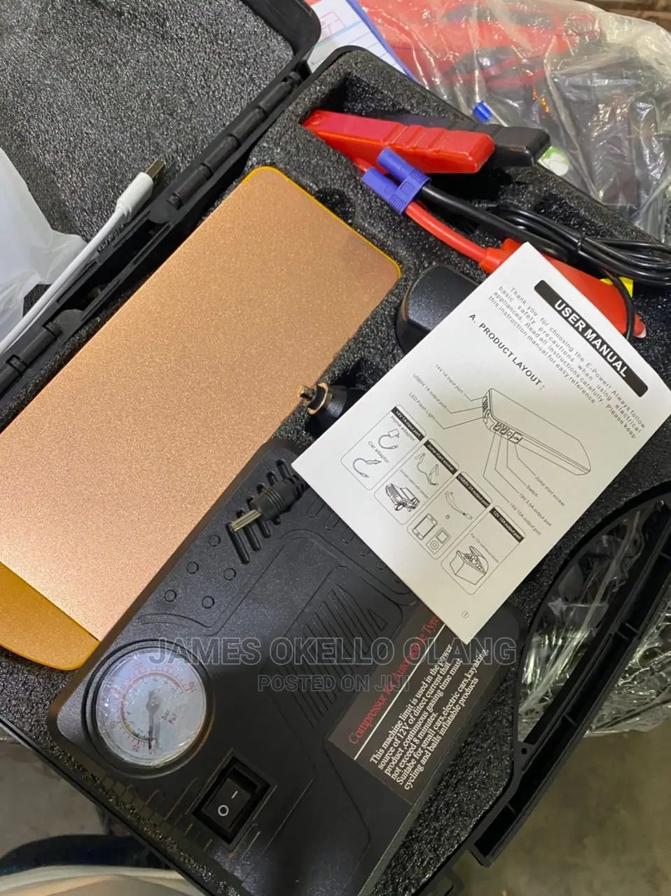 High Voltage Car Jump Starter Kit Plus Tyre Cover