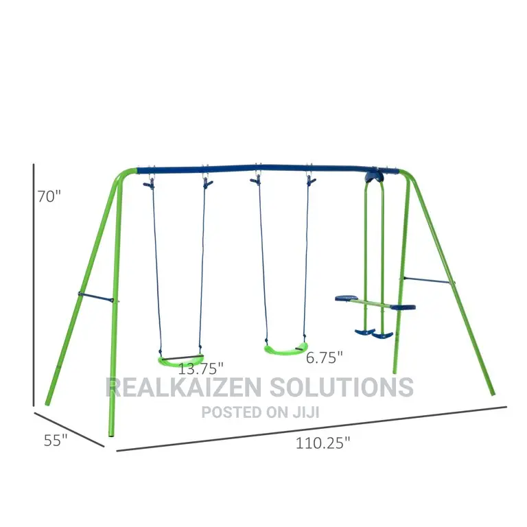 BOUNCEPRO Outdoor Double Swing And Seesaw Glider Play Set