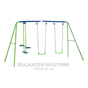 BOUNCEPRO Outdoor Double Swing And Seesaw Glider Play Set