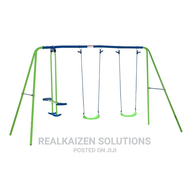 BOUNCEPRO Outdoor Double Swing And Seesaw Glider Play Set