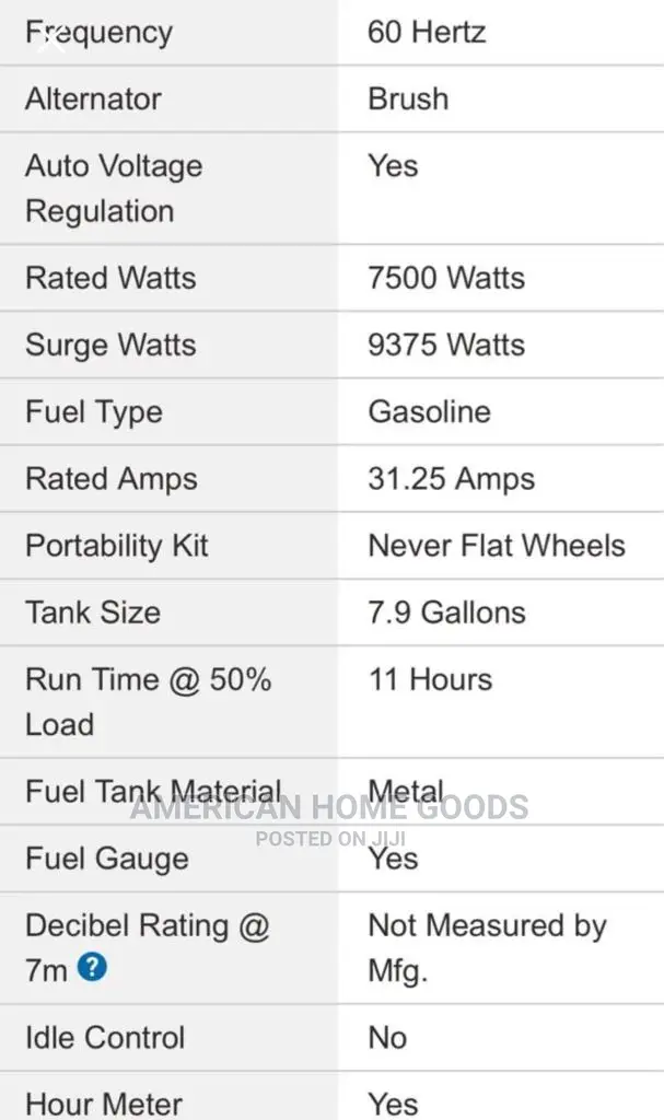 Cat Rp7500e Electric Generator 7.5kva