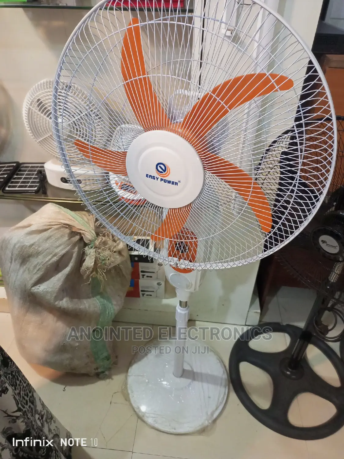 Rechargeable Stand Fan With a Solar Panel