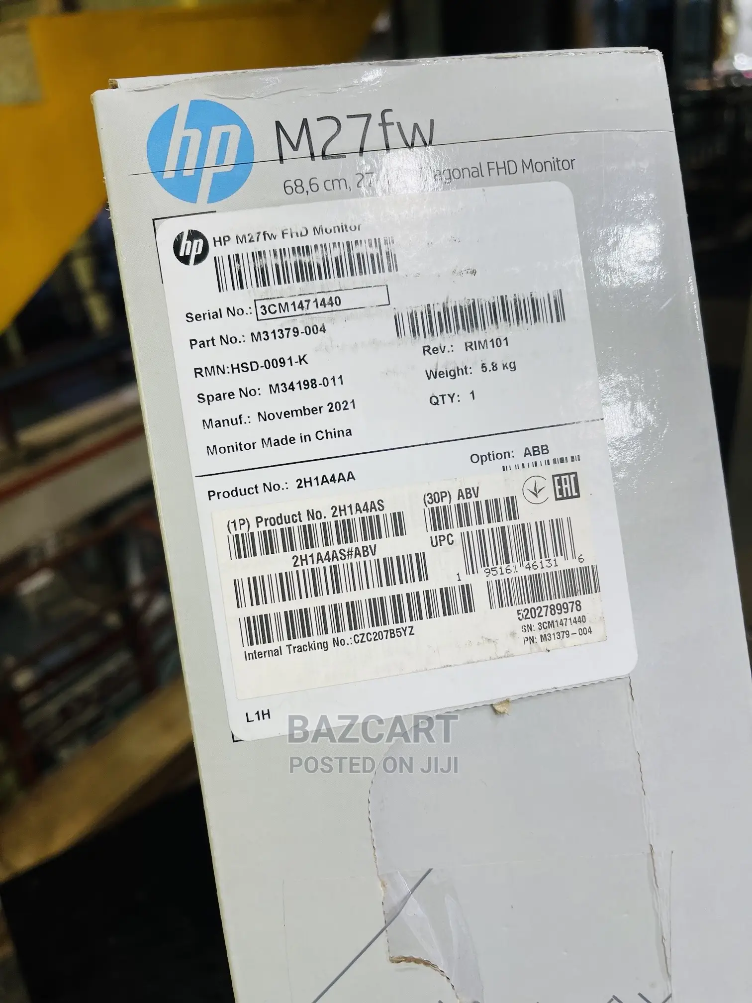 Slim HP M27fw FHD Monitor - Brand New