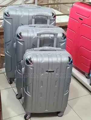 3in 1 Classy Plate Suitcase Set- Gray