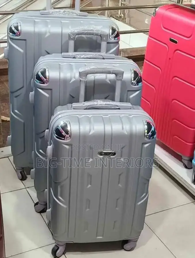 3in 1 Classy Plate Suitcase Set- Gray