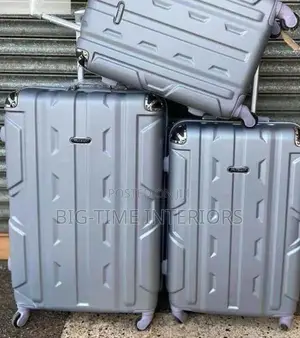 3in 1 Classy Plate Suitcase Set- Gray
