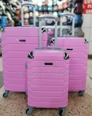 Classy 3pieces Plastic Suitcase Set- Pink