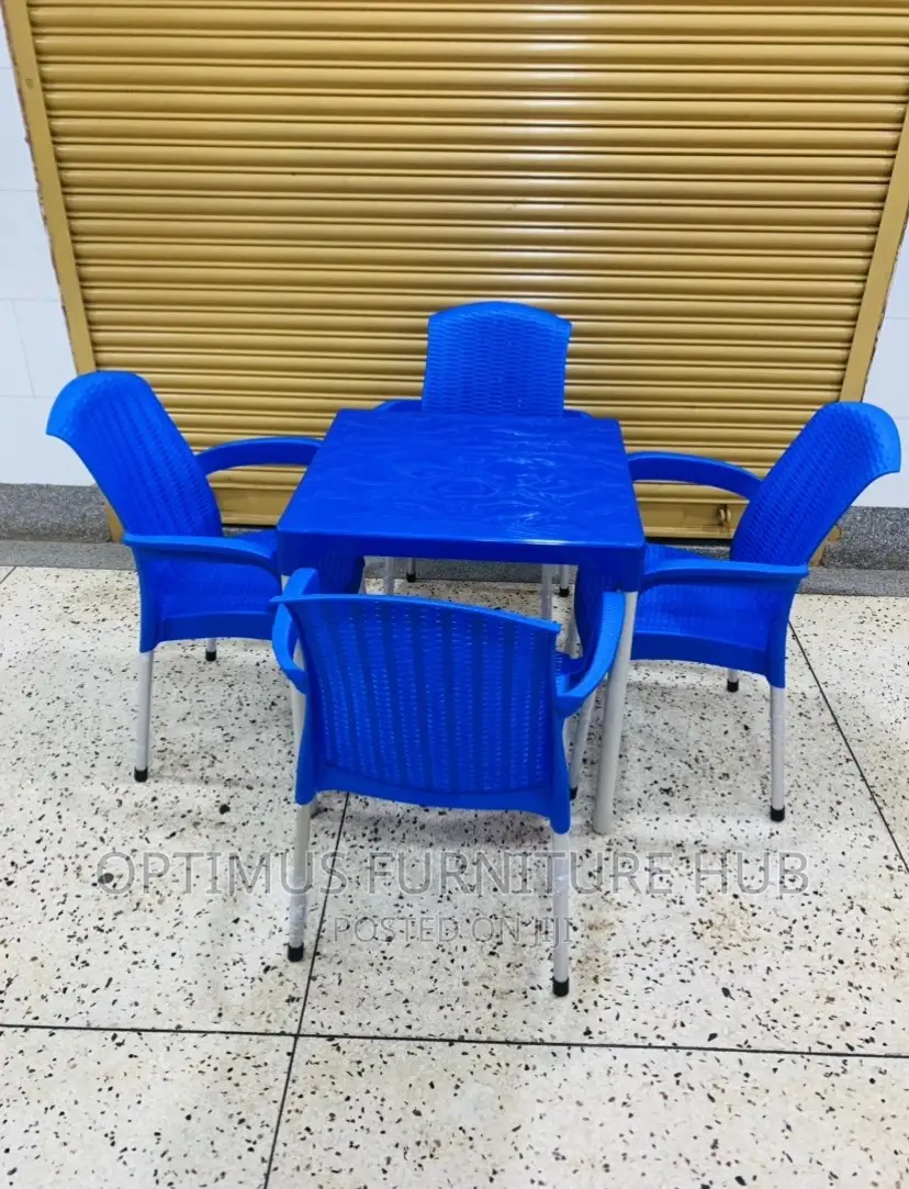 Blue Restaurant Set (4 Chairs and Table)