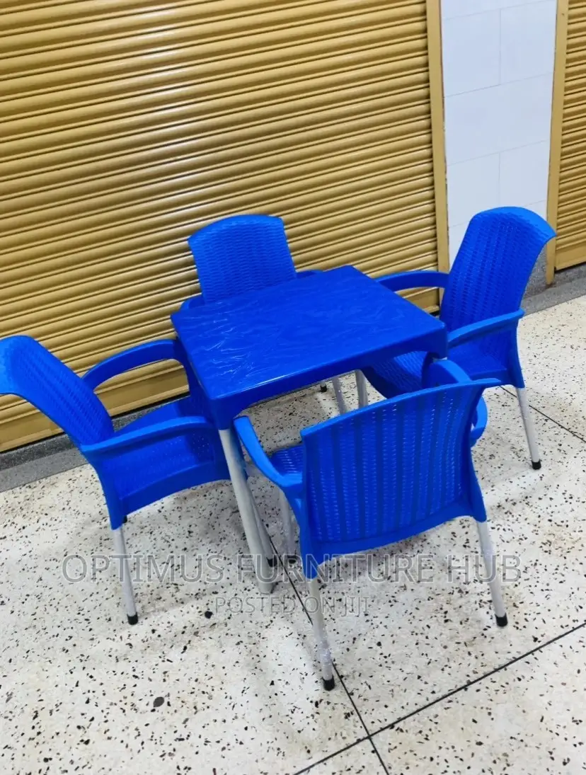 Blue Restaurant Set (4 Chairs and Table)