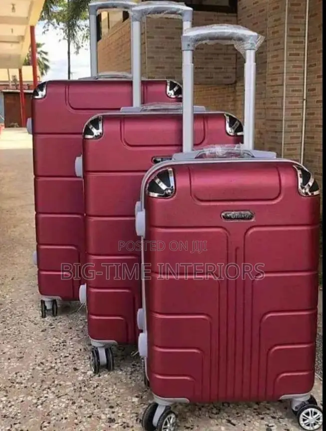 3in 1 Plastic Travel Suitcase Set- Maroon