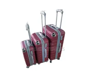 3in 1 Plastic Travel Suitcase Set- Maroon