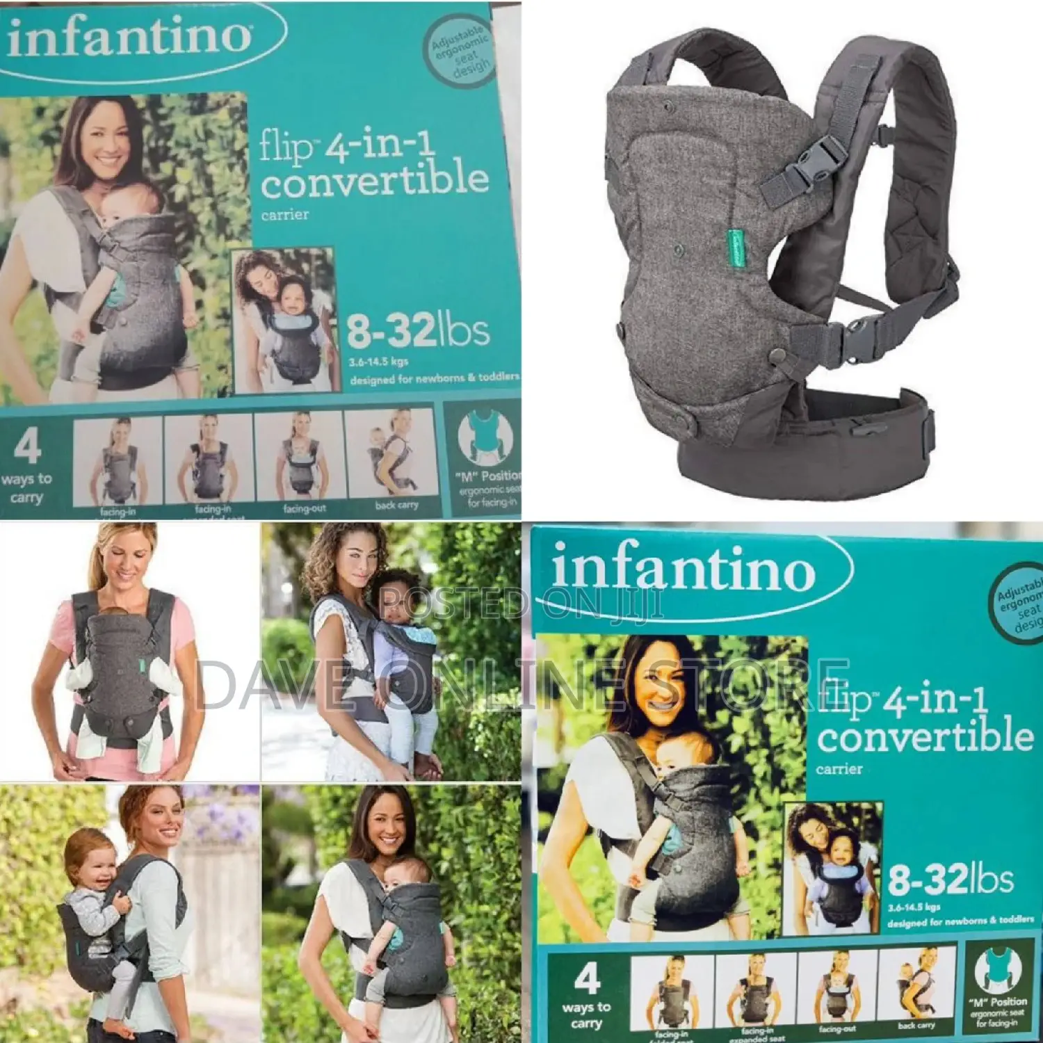 Infantino 4-In-1 Convertible Baby Carrier (3.6 -14.5kgs)