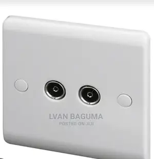 Photo - Double TV Connector Wall Socket - Female Coaxial Connector