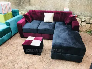 Mini Gray and Black L Sofa