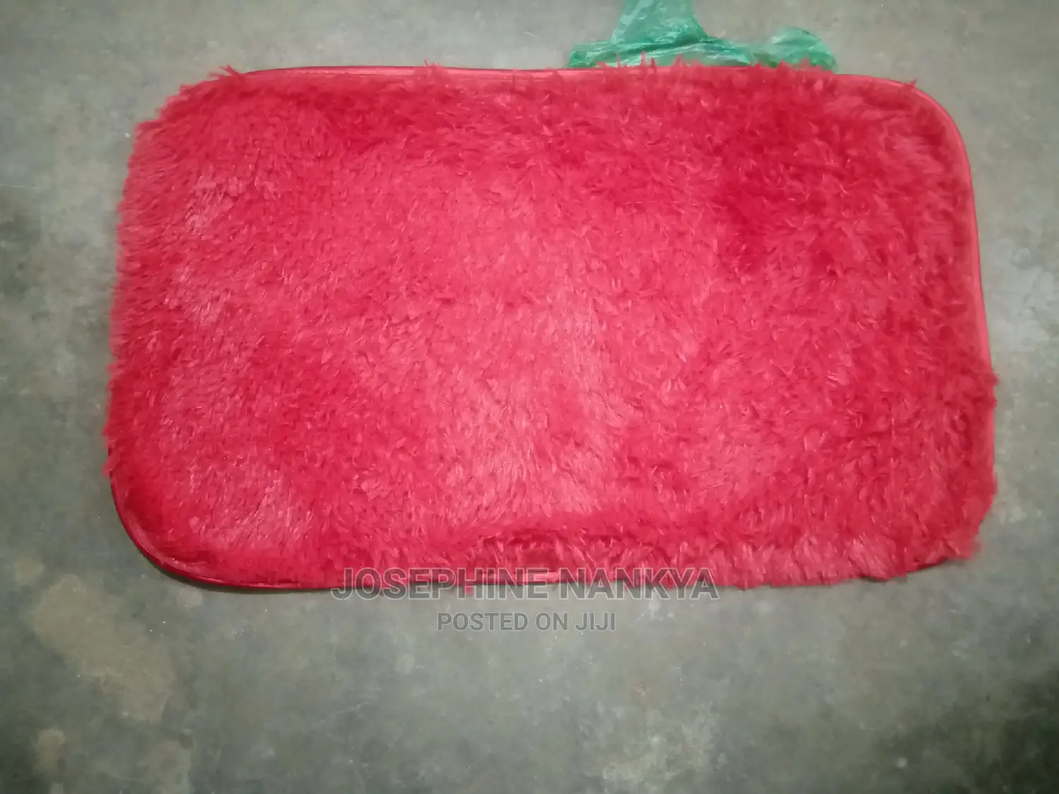Hairly Rectangular Doormat, Red Colour