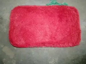 Hairly Rectangular Doormat, Red Colour