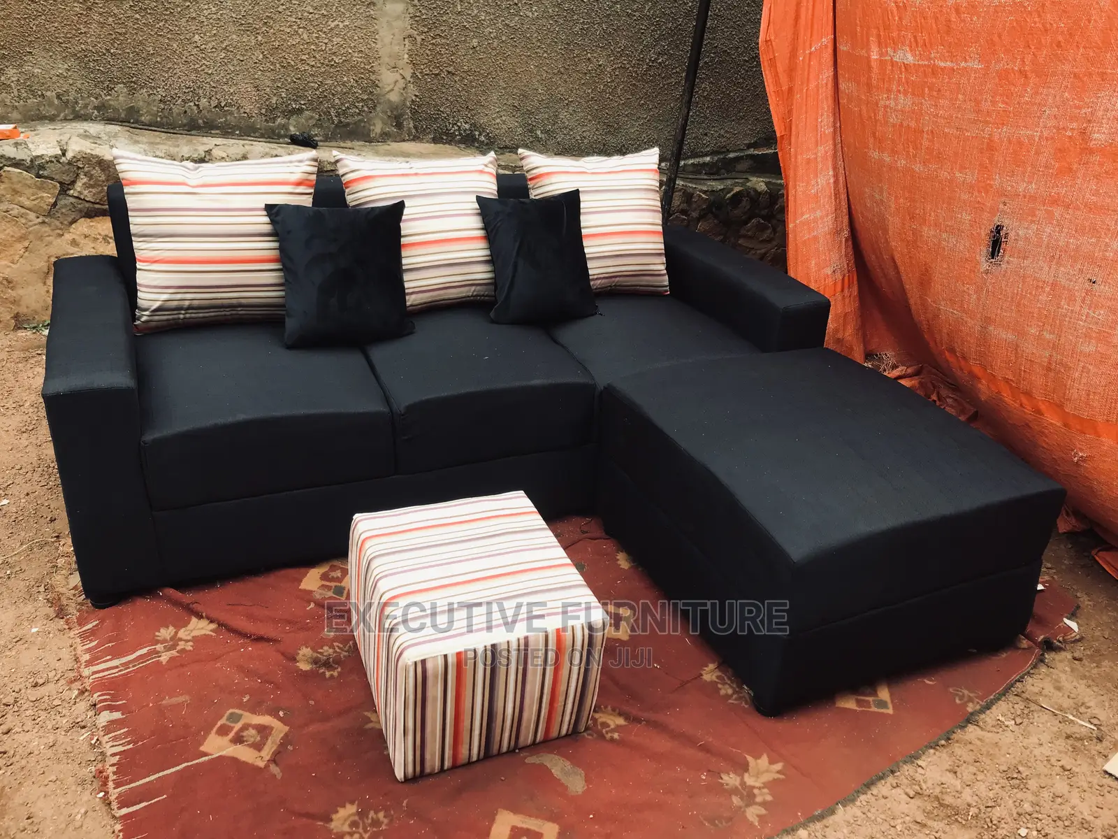 Mini Black L Sofa