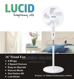 Lucid Stand Fan With Remote, FS40-1102R - White