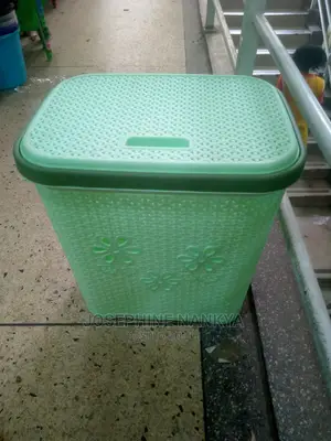 Loundry Basket With Cover, Green