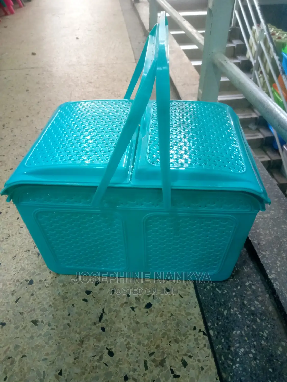Storage Basket With Cover, Blue