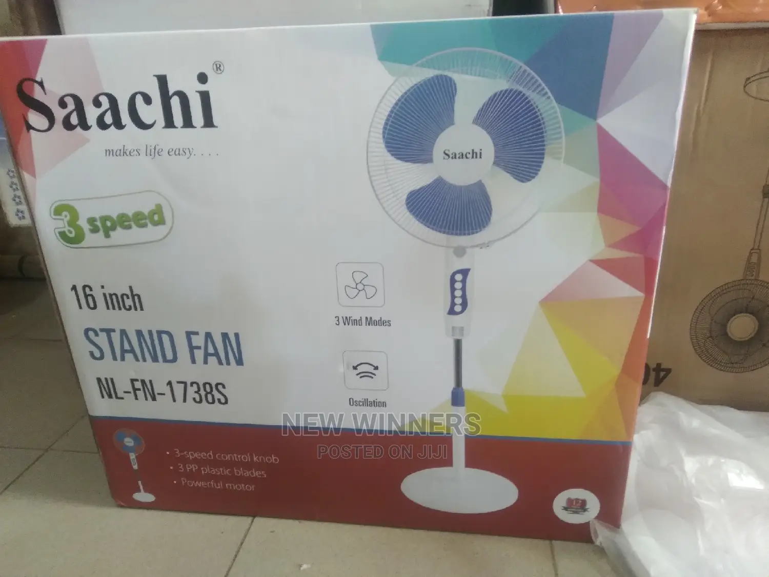 Sachi White Stand Fan