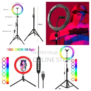 LED Selfie Light Ring Rgb Coloured (Rgb Mj26, 10 Inch, .